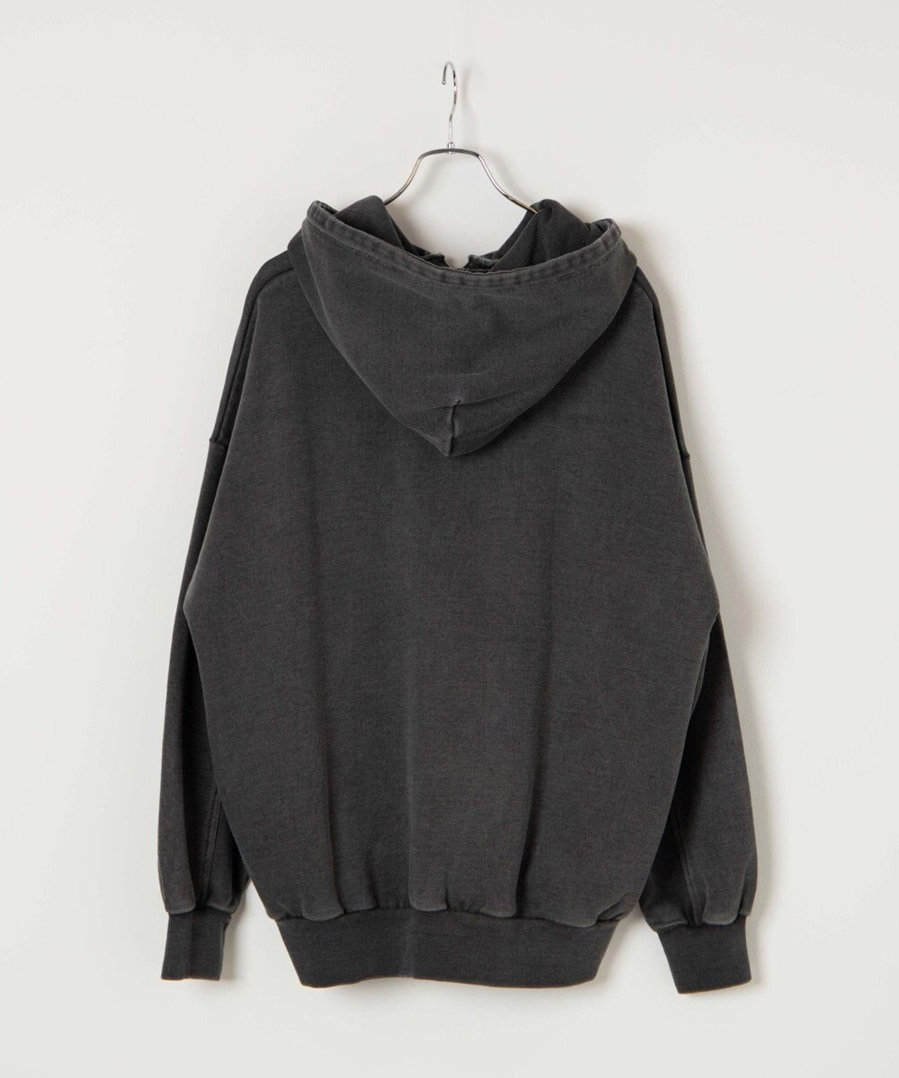 WEGO ピグメントハーフZIPロゴプルパーカー 