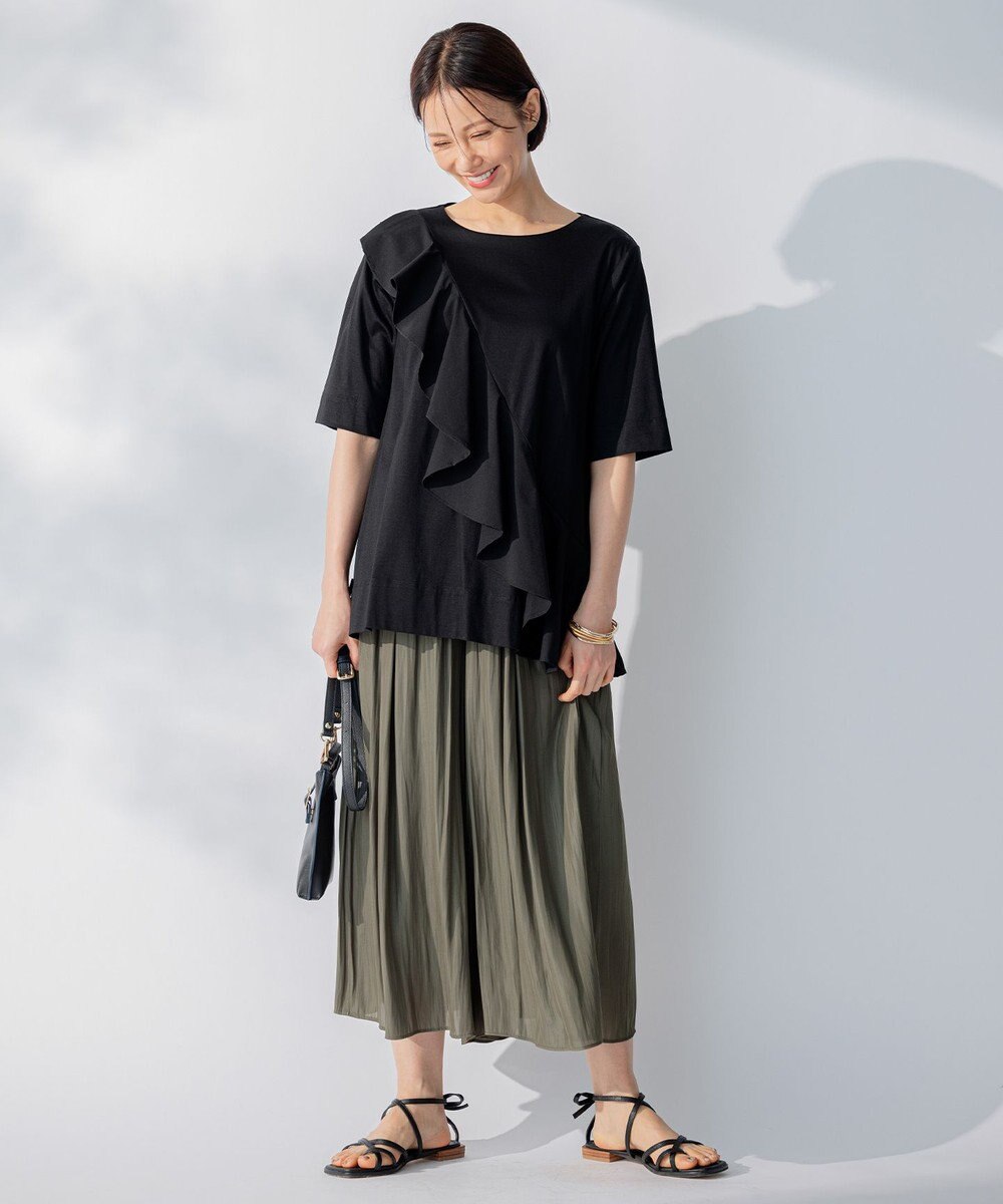 自由区 【WEB限定/洗える】ツイルギャザーパンツ 