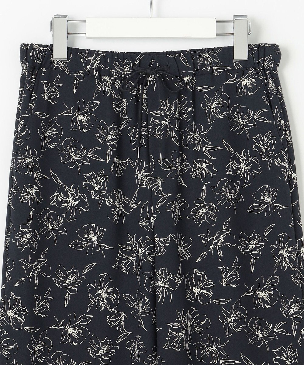 J.PRESS LADIES L 【洗える】ラインフラワープリント ワイドパンツ 