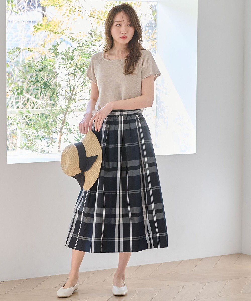 ANY 【洗濯機可能/アンチピリング/UVケア】アクリルガータースクエアニット 