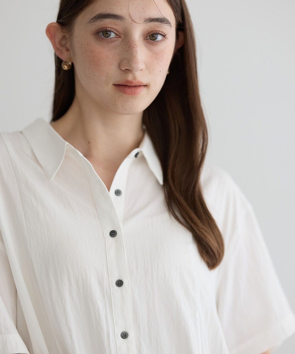 YECCA VECCA 【接触冷感】裾バルーン切替デザインヘムシャツ 