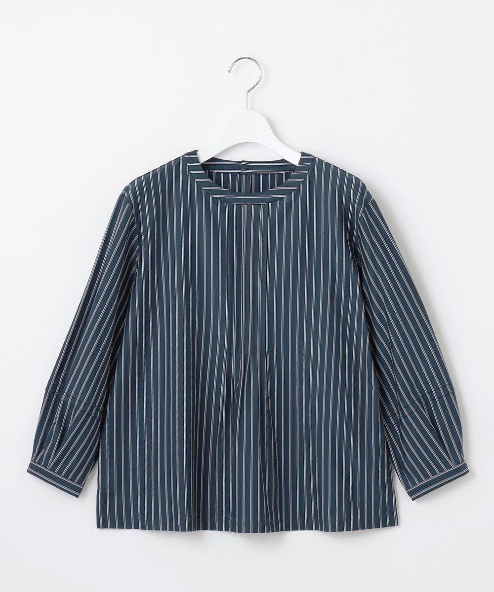 J.PRESS LADIES ストライプジャージー ピンタック カットソー 