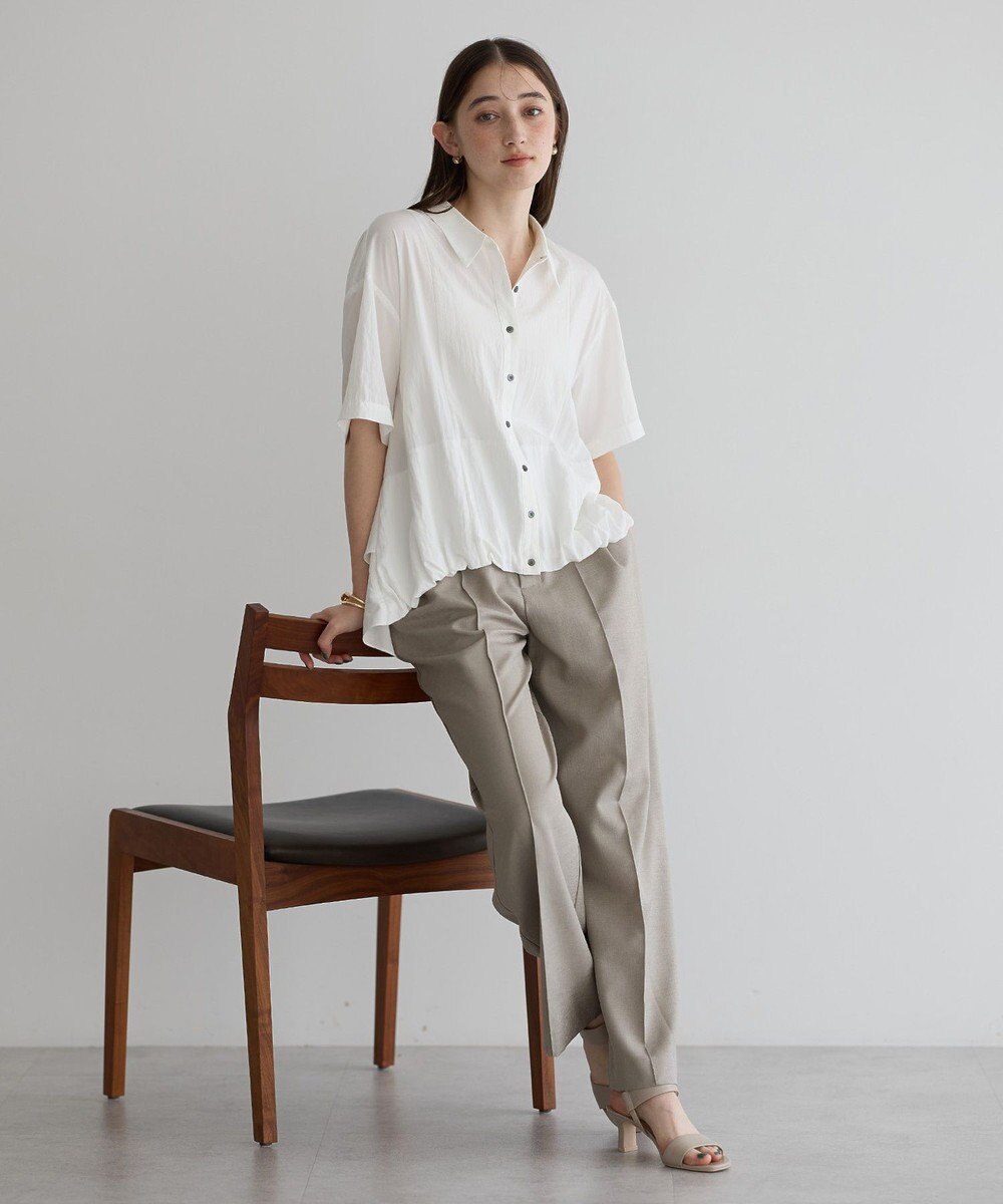 YECCA VECCA 【接触冷感】裾バルーン切替デザインヘムシャツ 