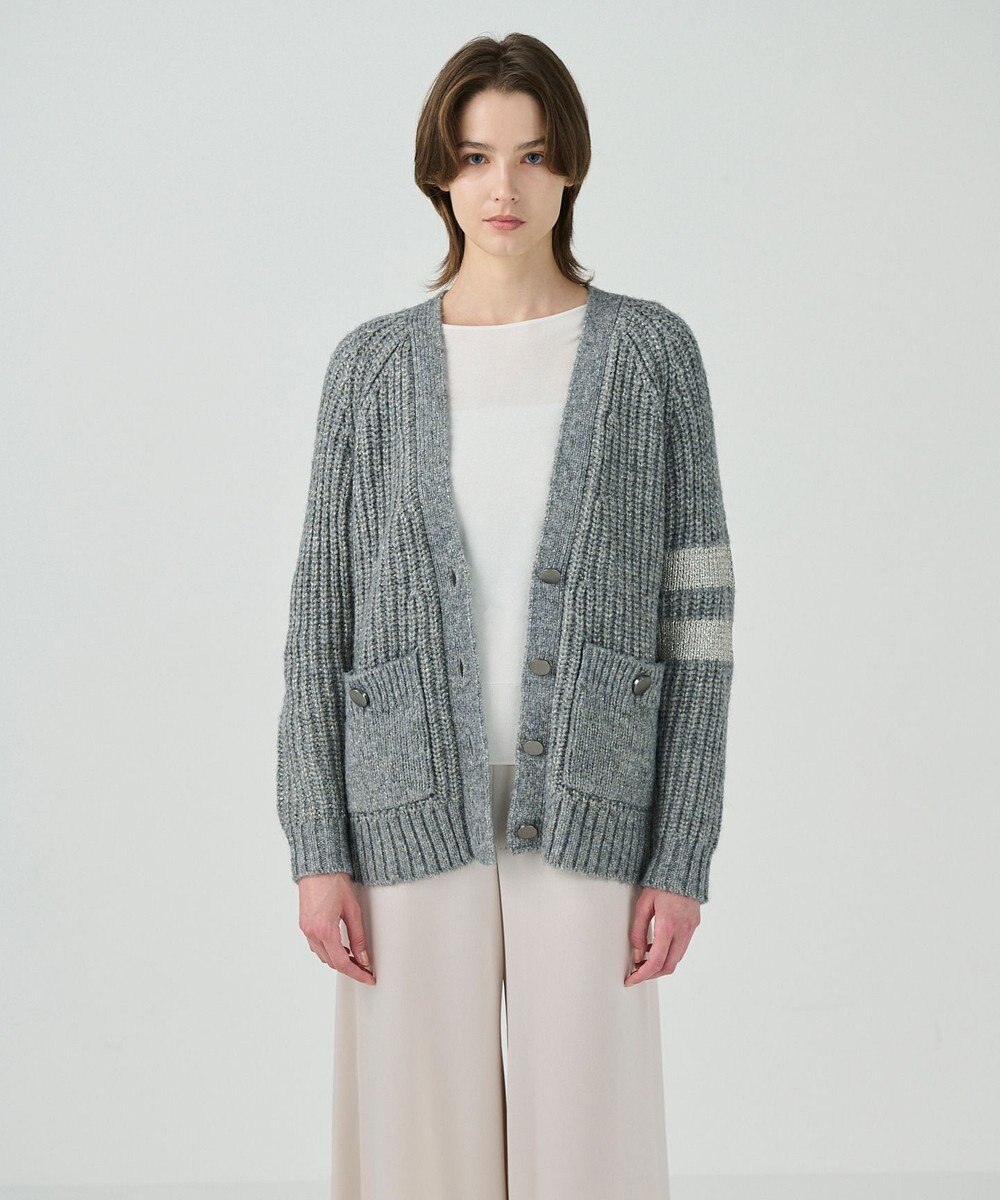 GRACE CONTINENTAL ラメニットカーディガン 