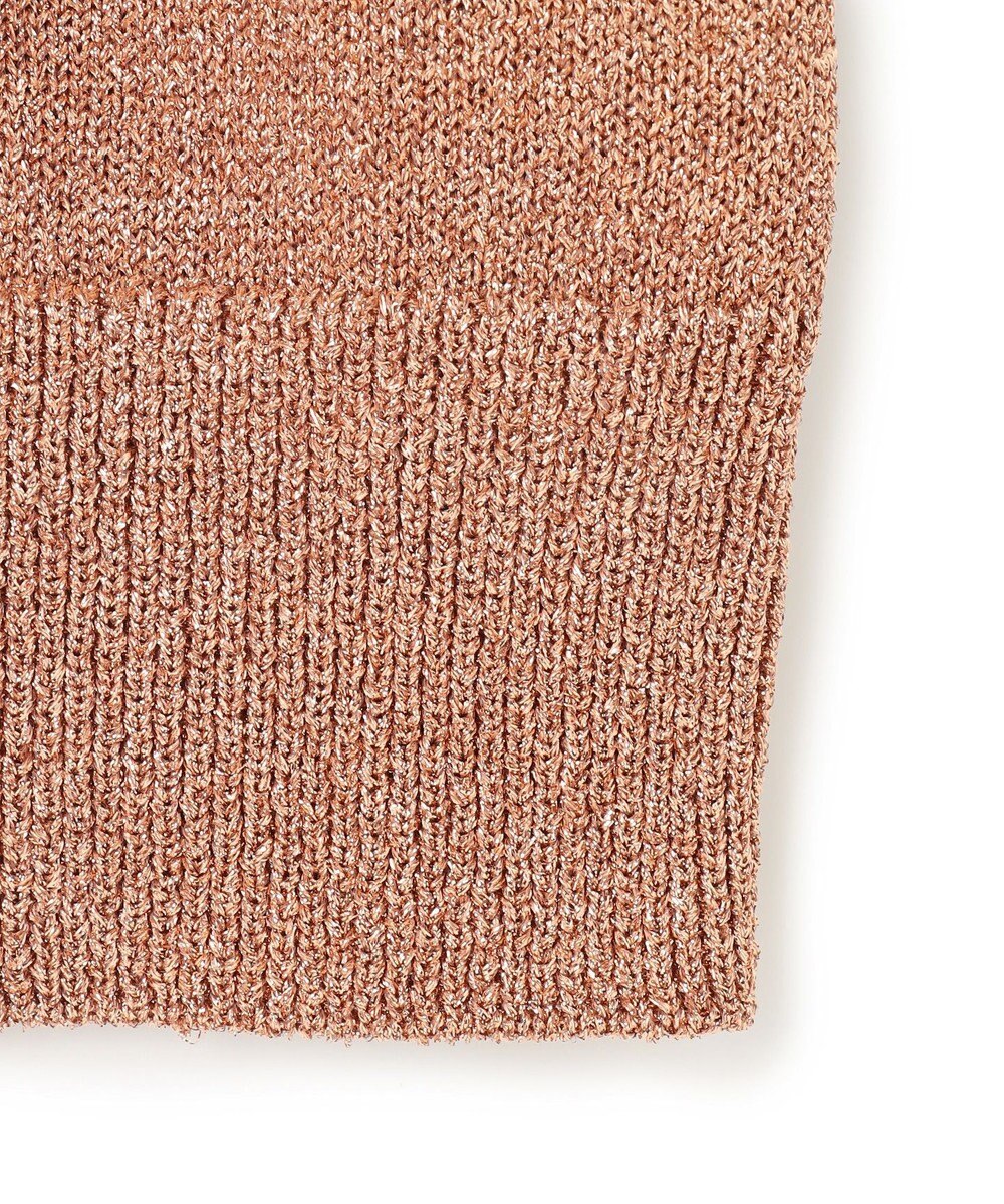 BEIGE， 【洗える】VANDA / ラメ入りクルーネック半袖カーディガン 