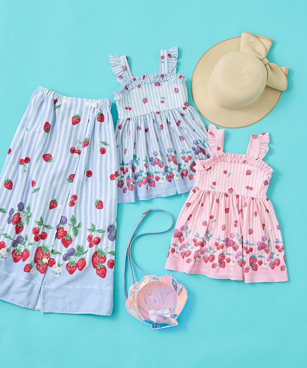 ANY KIDS ストライプ×フルーツ ワンピース 水着 