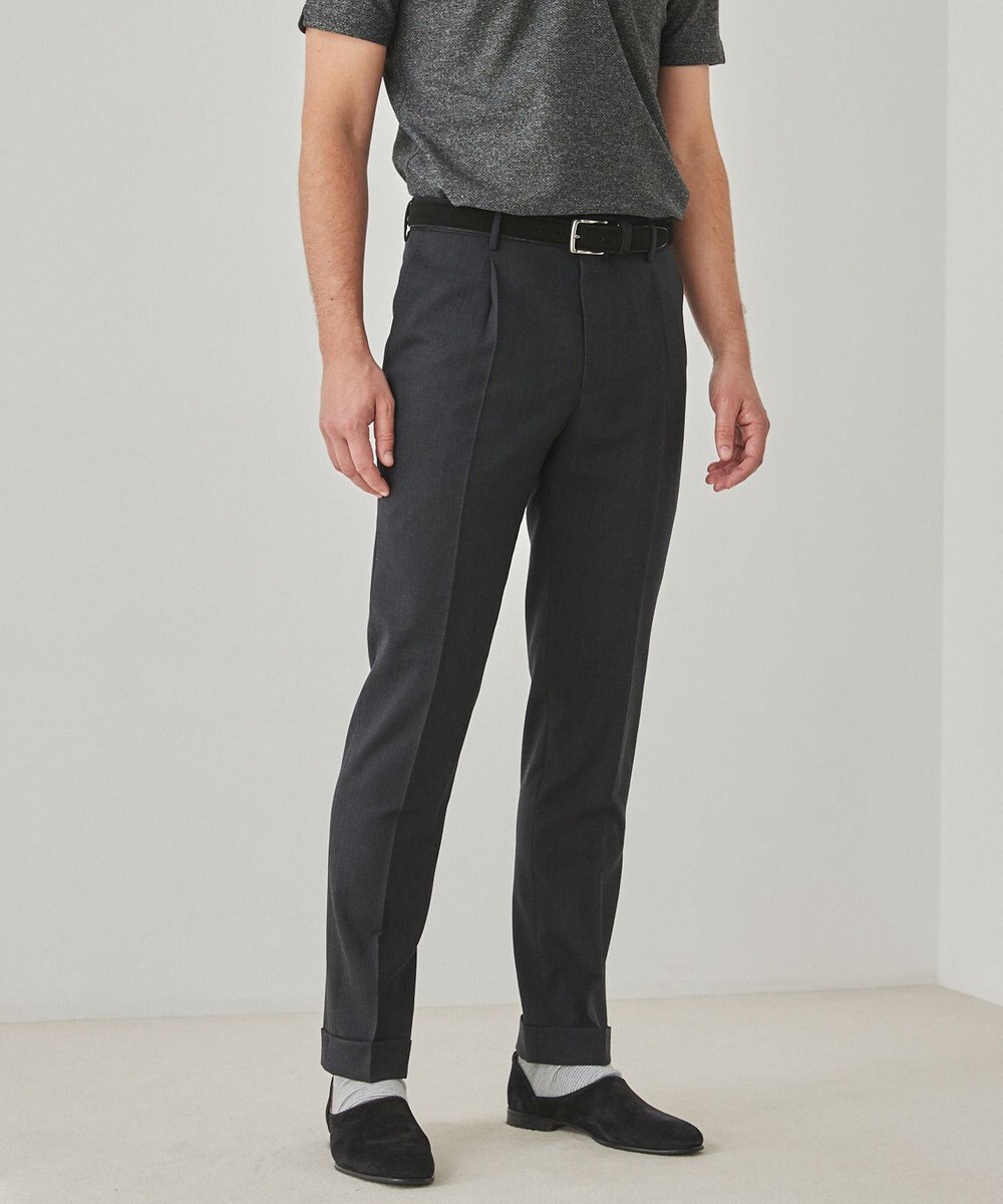 GOTAIRIKU ロングセラー【洗える/折り目加工/シワになりにくい/ウエストアジャスター】ウォッシャブル サマーウール100％パンツ_定番色(1タック)25年モデル 