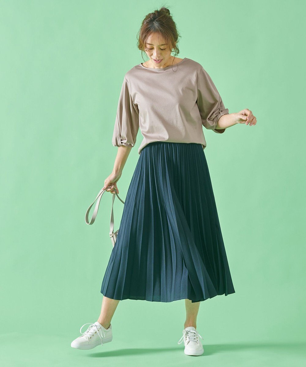 ANY 【接触冷感】シルケットスムース ツイストスリーブトップス 