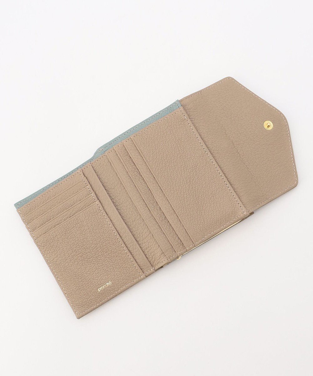 UNBILLION ペルケ perche トリミング配色外ガマ二つ折り財布 