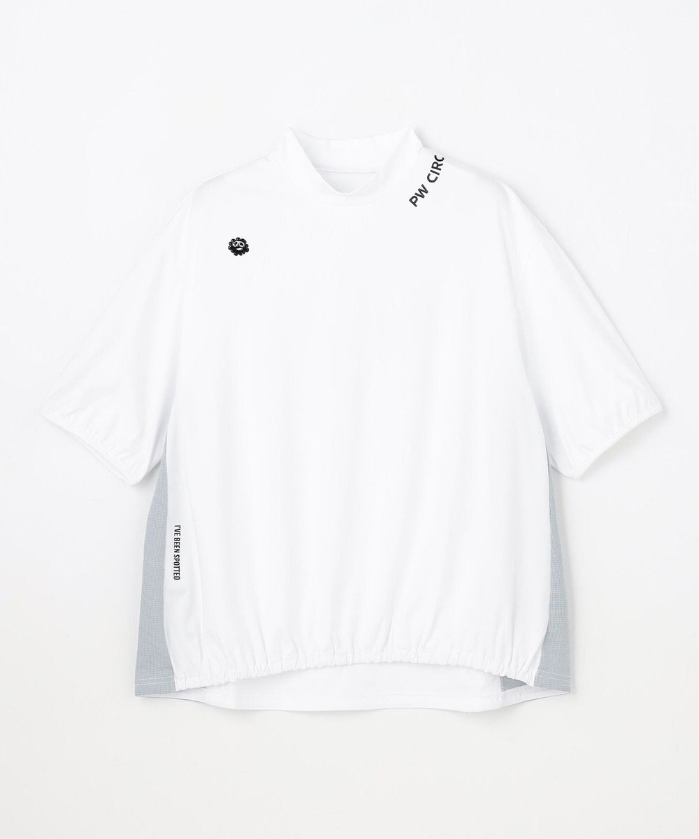 PW CIRCULUS 【WOMEN】パフスリーブメッシュコンビ モックネックT ゴルフウェア レディース 
