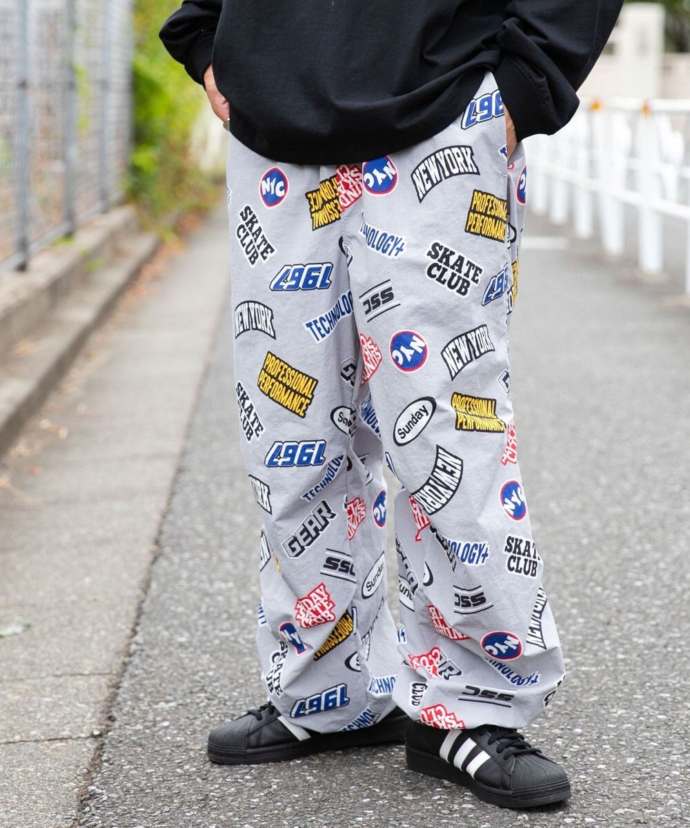 WEGO 【ウエストゴム/手洗い可】ナイロン　トラックパンツ 