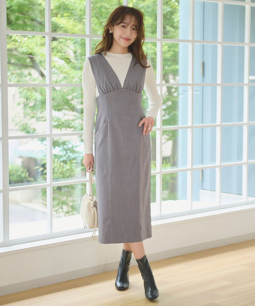 Feroux 【洗える】ロゴリブ プルオーバー ニット 