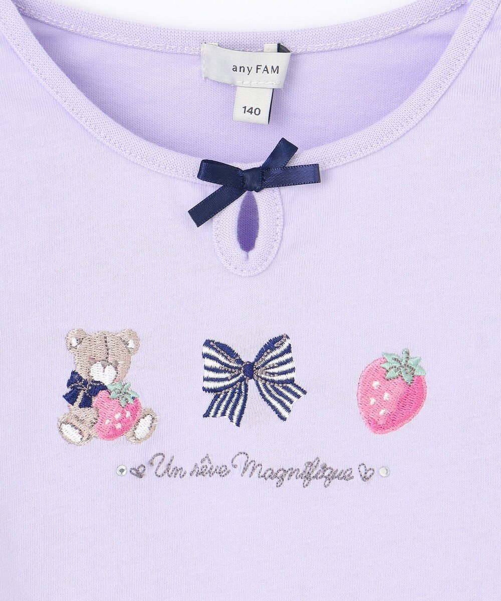 ANY KIDS テディベリー刺繍 長袖Tシャツ 