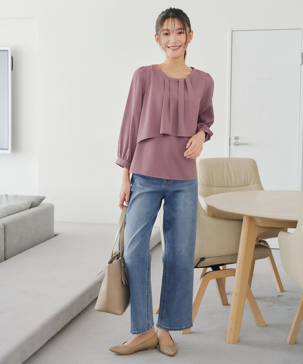 Tiaclasse 【安田美沙子さん/小倉優子さん着用】【洗える】ストレッチワイドデニム 