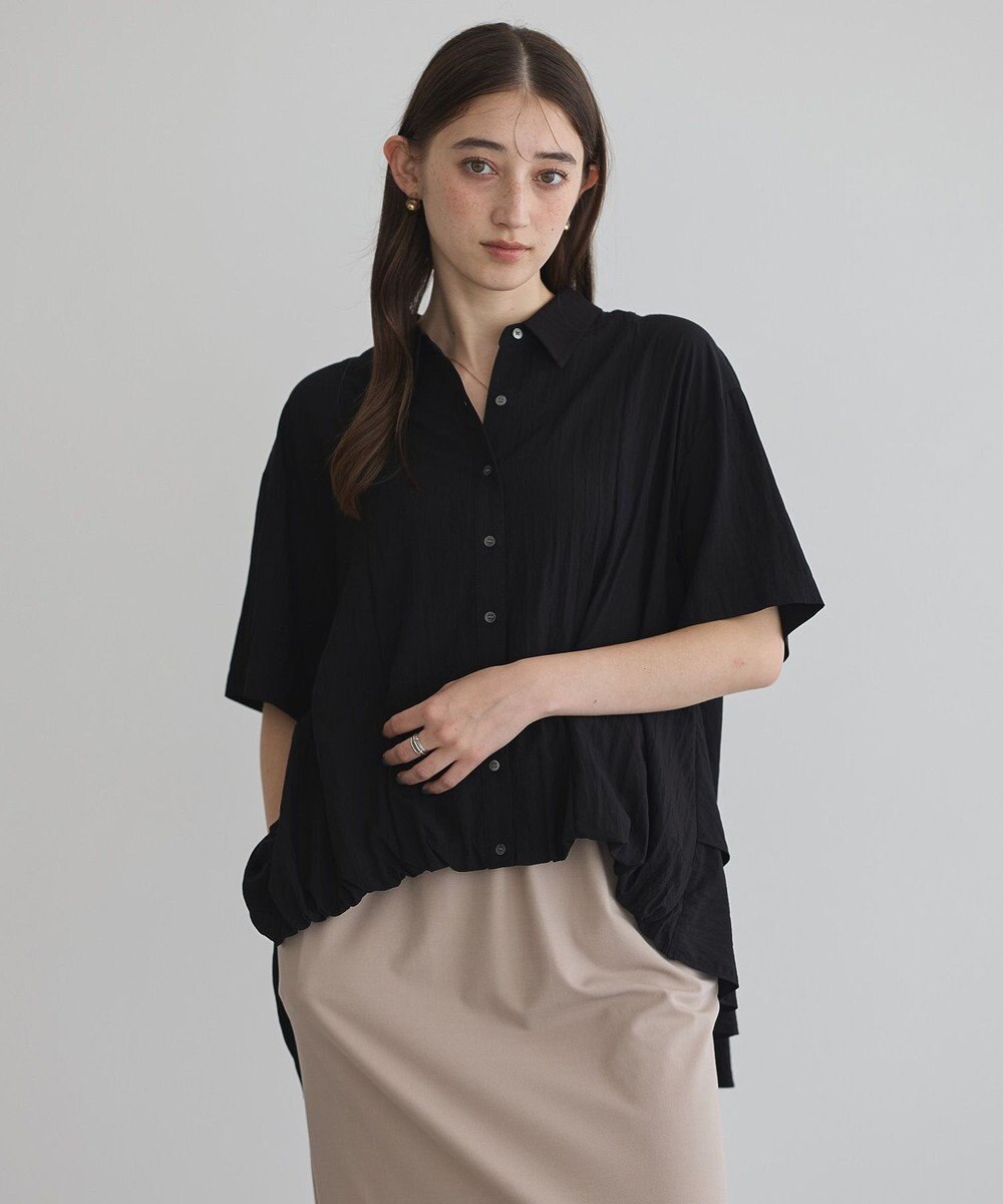 YECCA VECCA 【接触冷感】裾バルーン切替デザインヘムシャツ 