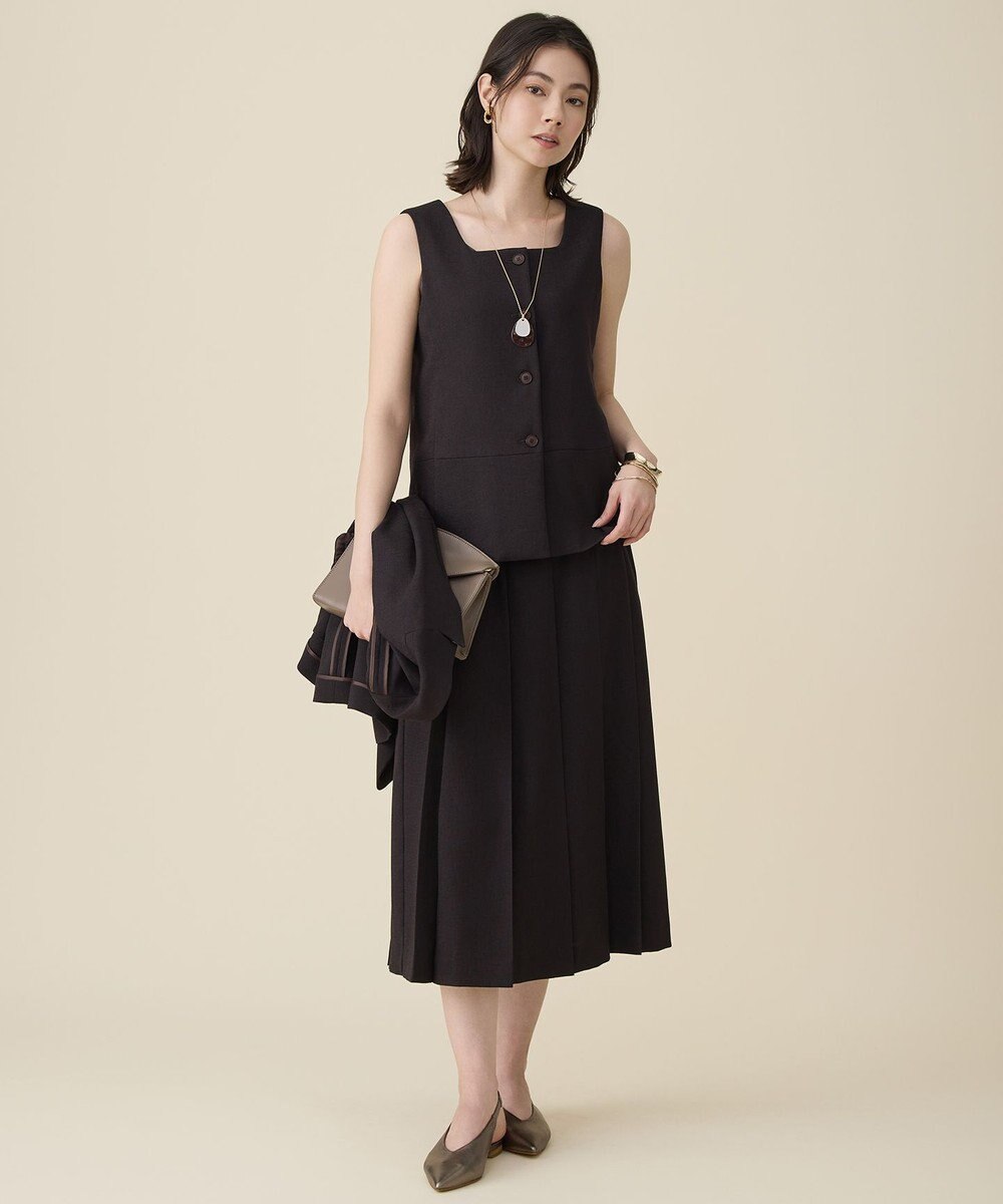 自由区 S 【セットアップ対応】リネンライクシンセティックタック スカート 