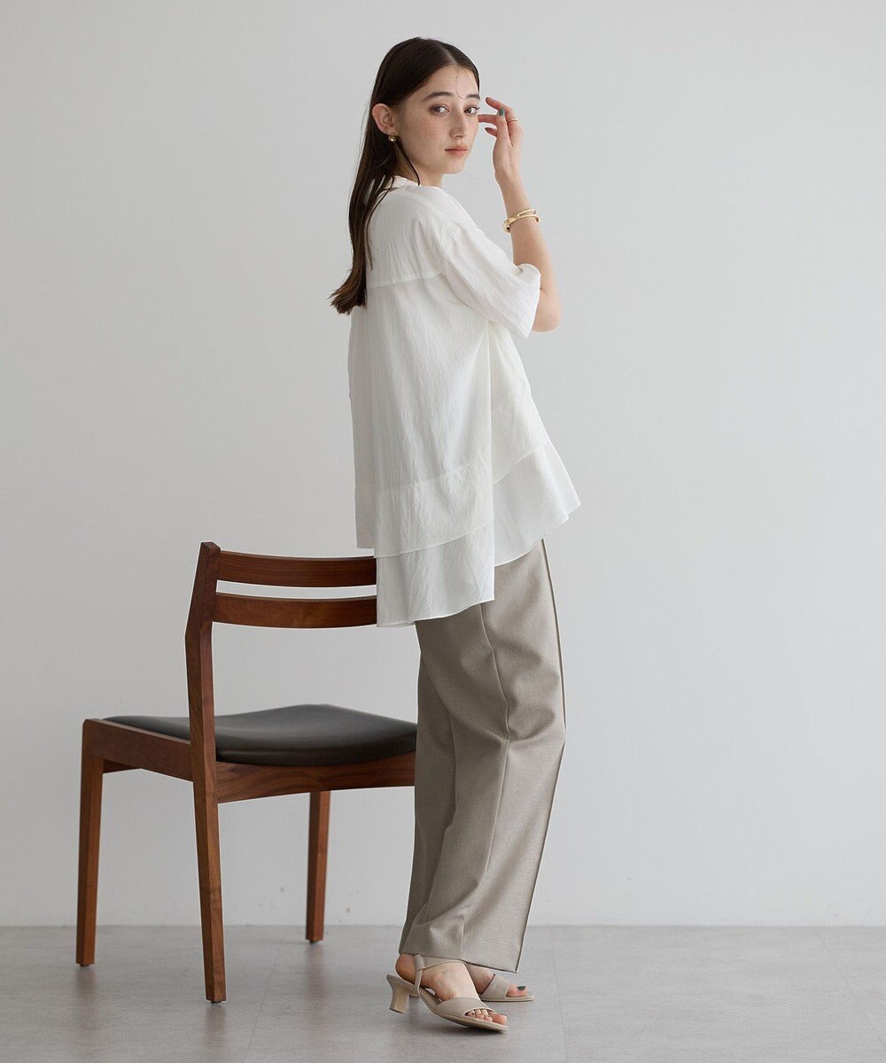 YECCA VECCA 【接触冷感】裾バルーン切替デザインヘムシャツ 