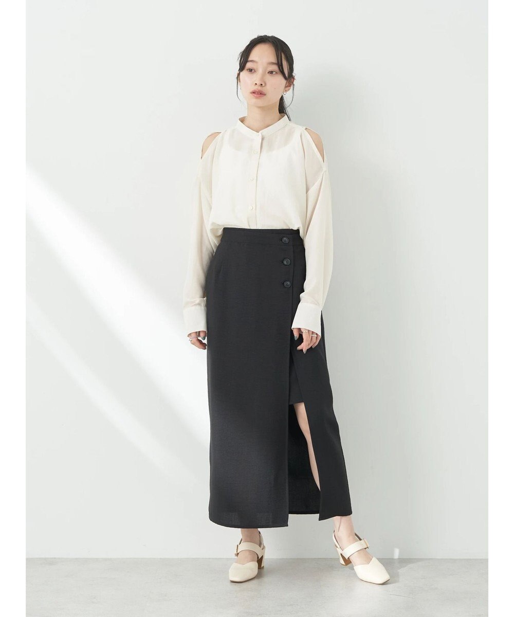 earth music&ecology ショルダースリットシャツ 