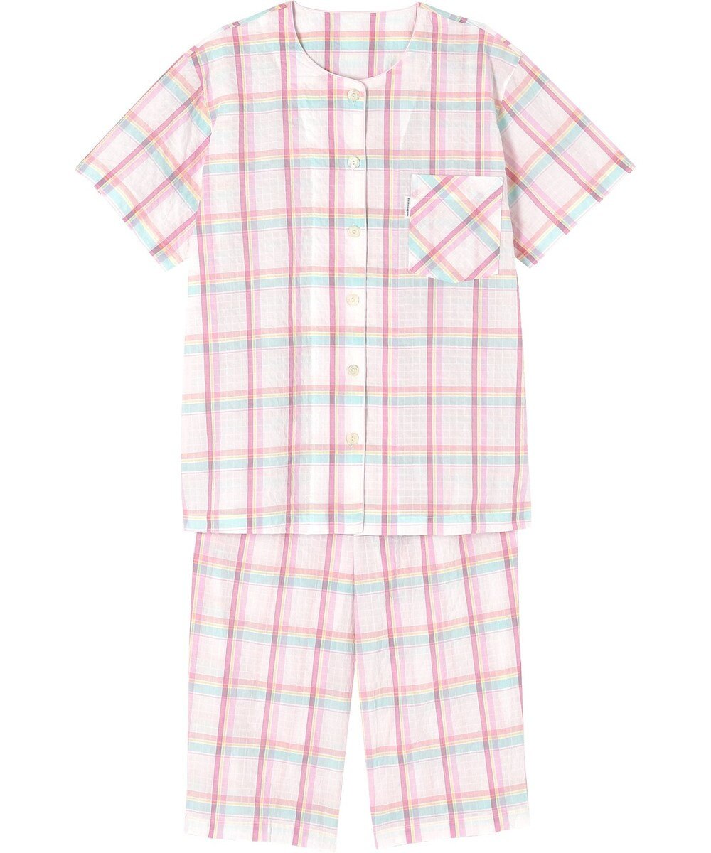 ワコール／睡眠科学 パジャマ 5分袖 半袖 7分丈 綿混(本体) 上下セット 前開き レディース YDT142 睡眠科学／ワコール 