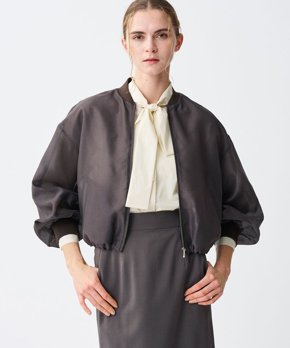 uncrave シルクライクタフタ ボウタイブラウス 