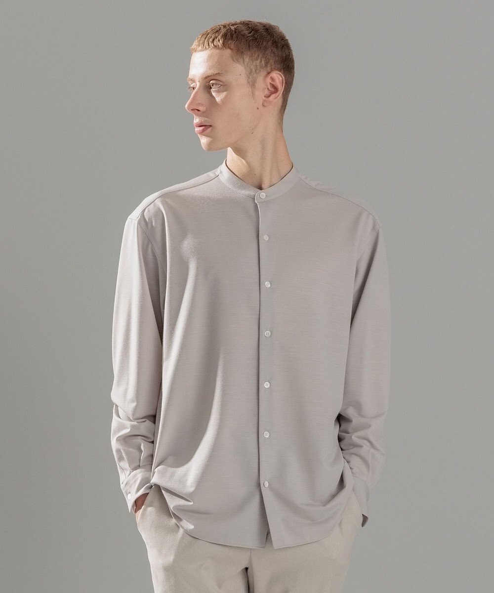 JOSEPH HOMME ウールツイストジャージー　バンドカラーシャツ 