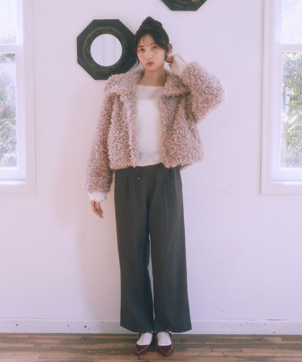 earth music&ecology プードルファーショートブルゾン 