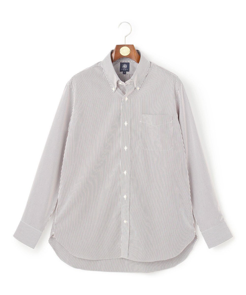J.PRESS MEN 【KING SIZE】【PREMIUM PLEATS / 形態安定】ロンドンストライプ ドレスシャツ / B.D. 
