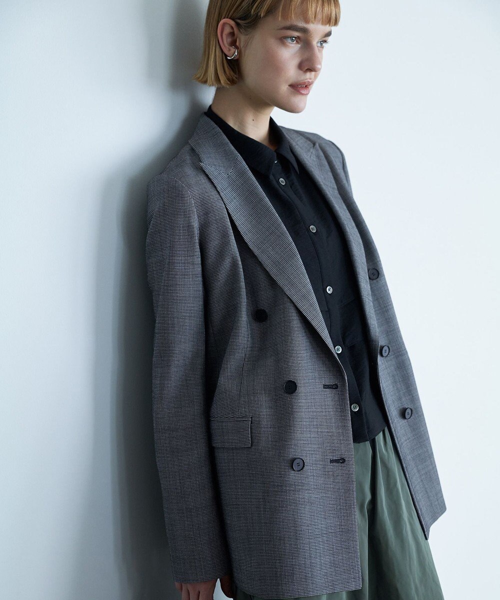 ICB L 【洗える】 ワッシャーツイル クロップドブラウス 