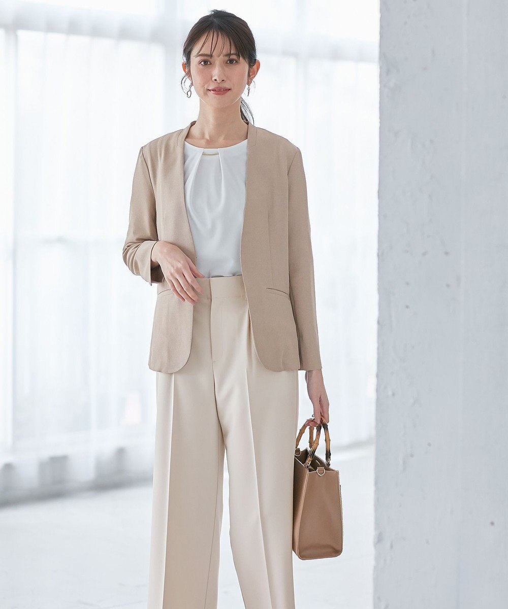 ANY SIS 【セットアップ可】リネンライクポリエステル ジャケット 