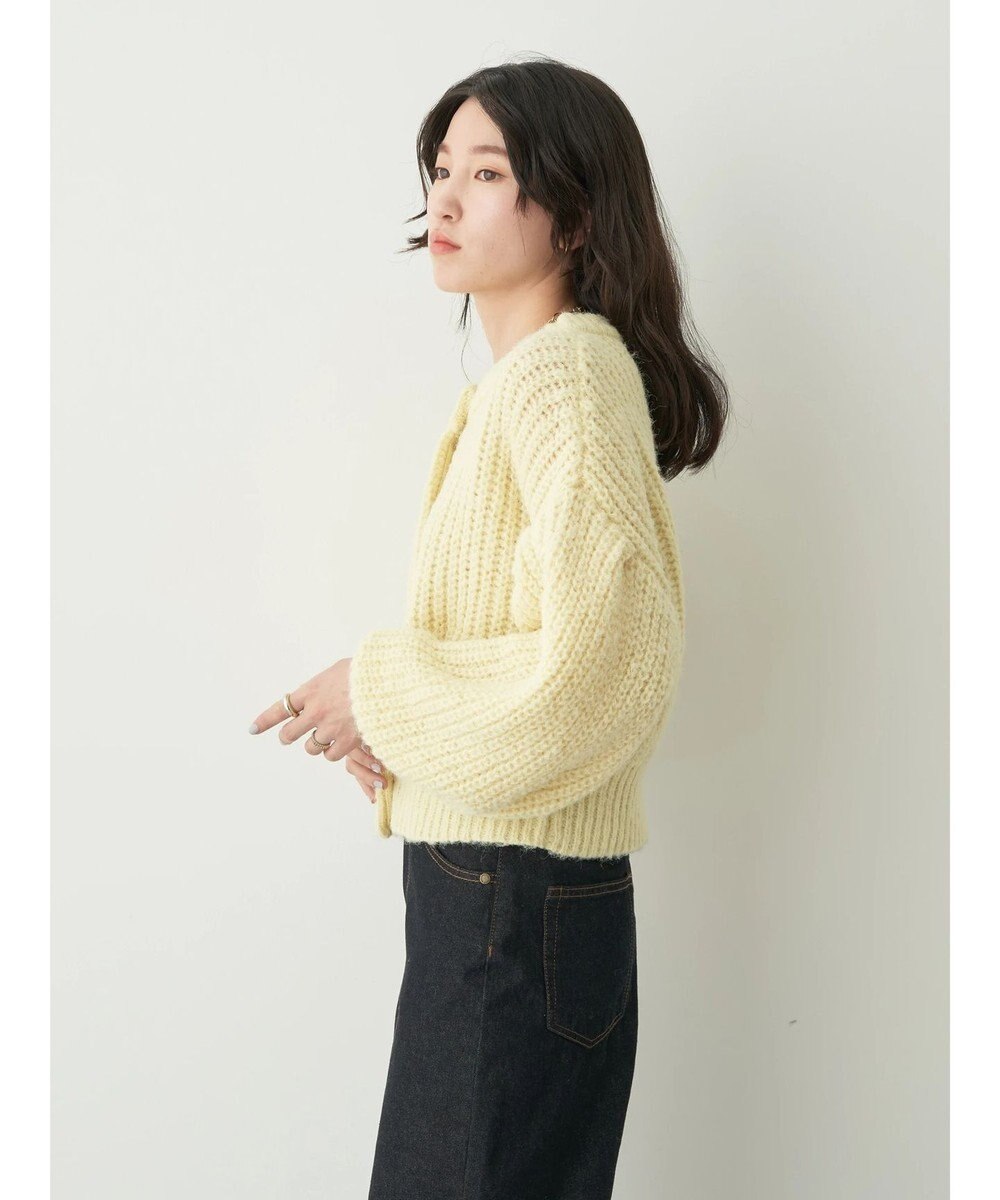 earth music&ecology ヘアリーショートニットカーディガン 