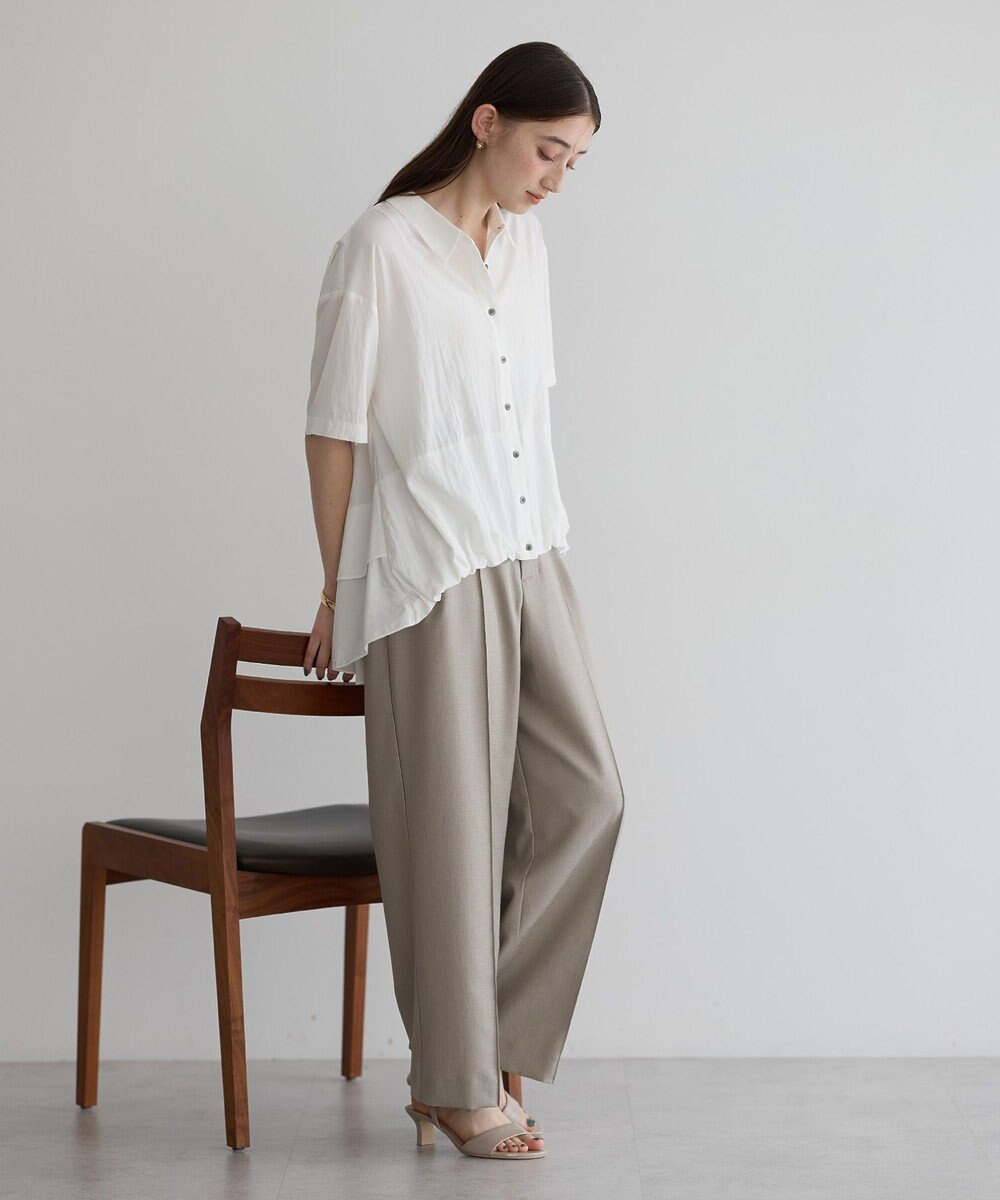 YECCA VECCA 【接触冷感】裾バルーン切替デザインヘムシャツ 