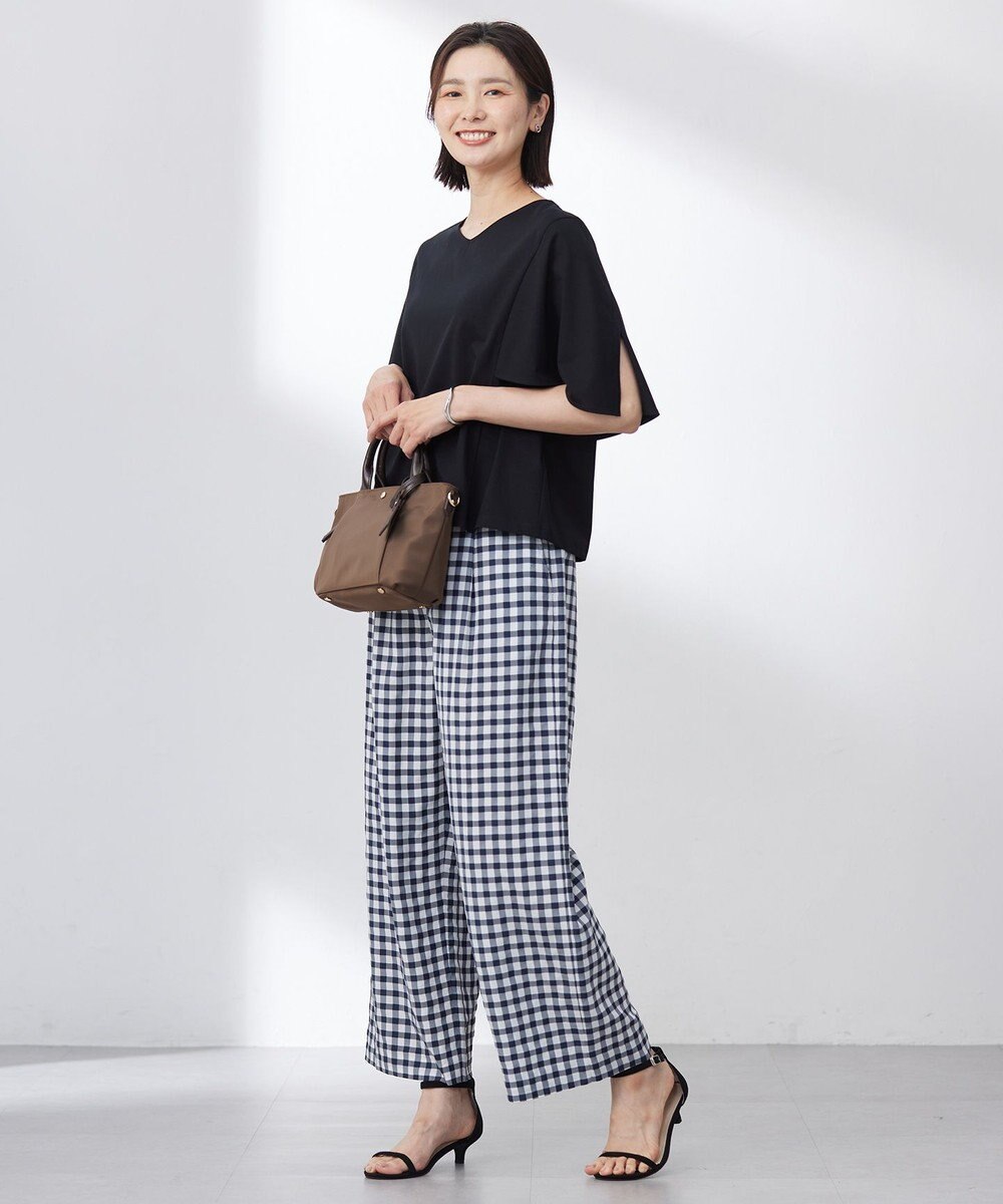 J.PRESS LADIES S 【洗える】アセVisギンガム イージー パンツ 