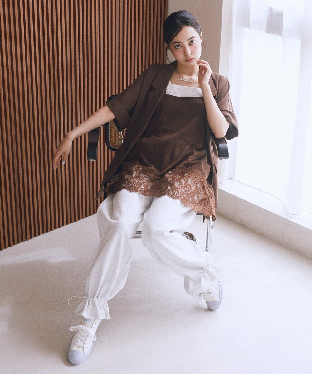 earth music&ecology 裾ドロストスウェットパンツ 