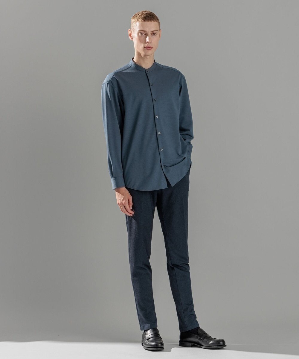 JOSEPH HOMME ウールツイストジャージー　バンドカラーシャツ 