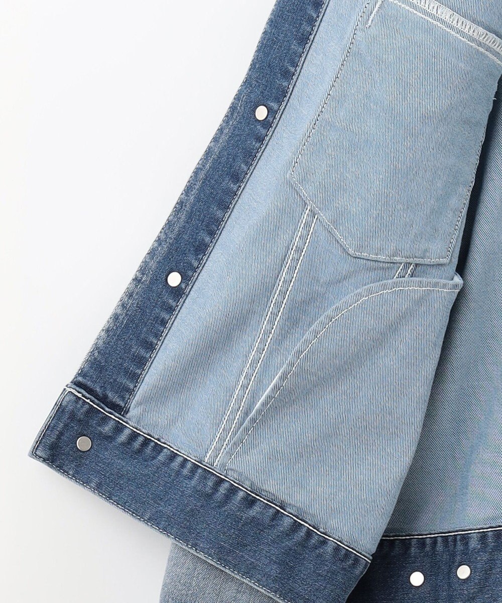 自由区 L 【ご好評につき追加生産・洗える】USUKARU DENIM ノーカラージャケット 