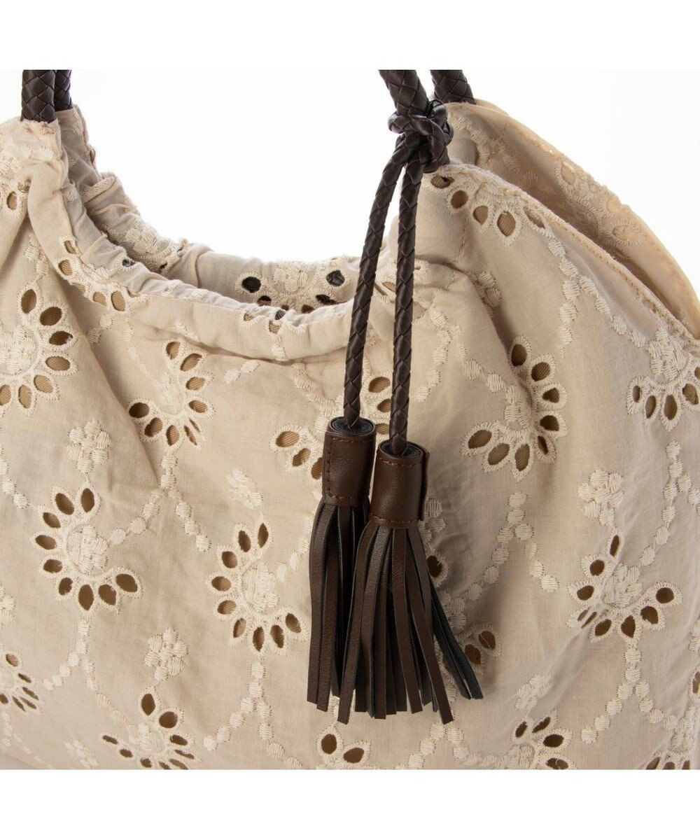 UNBILLION カシュカシュ cachecache / 花刺繍メッシュハンドルトートバッグ 