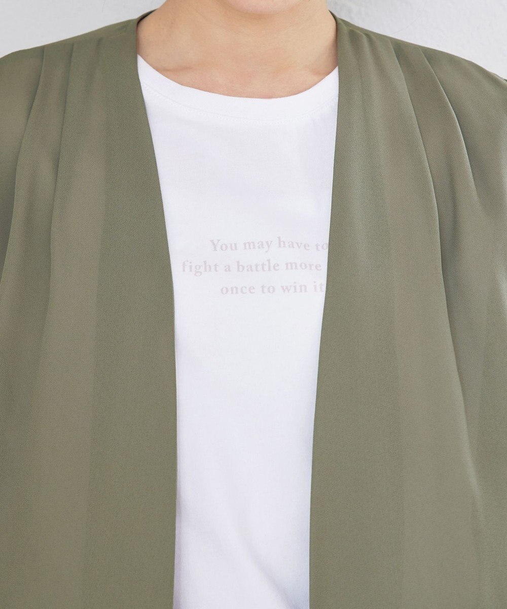 Tiaclasse L 【洗える】シフォンドレープカーディガン 