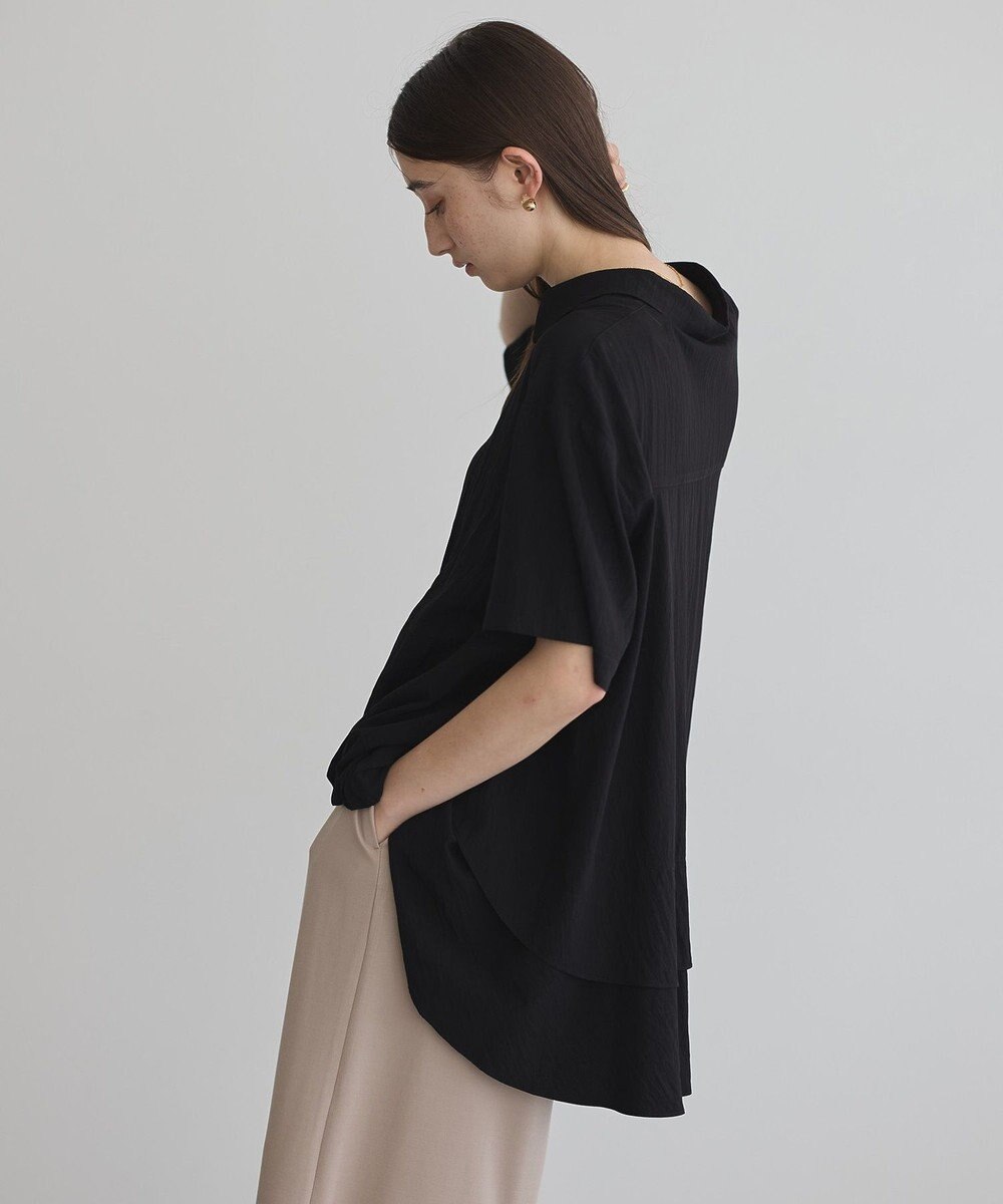 YECCA VECCA 【接触冷感】裾バルーン切替デザインヘムシャツ 