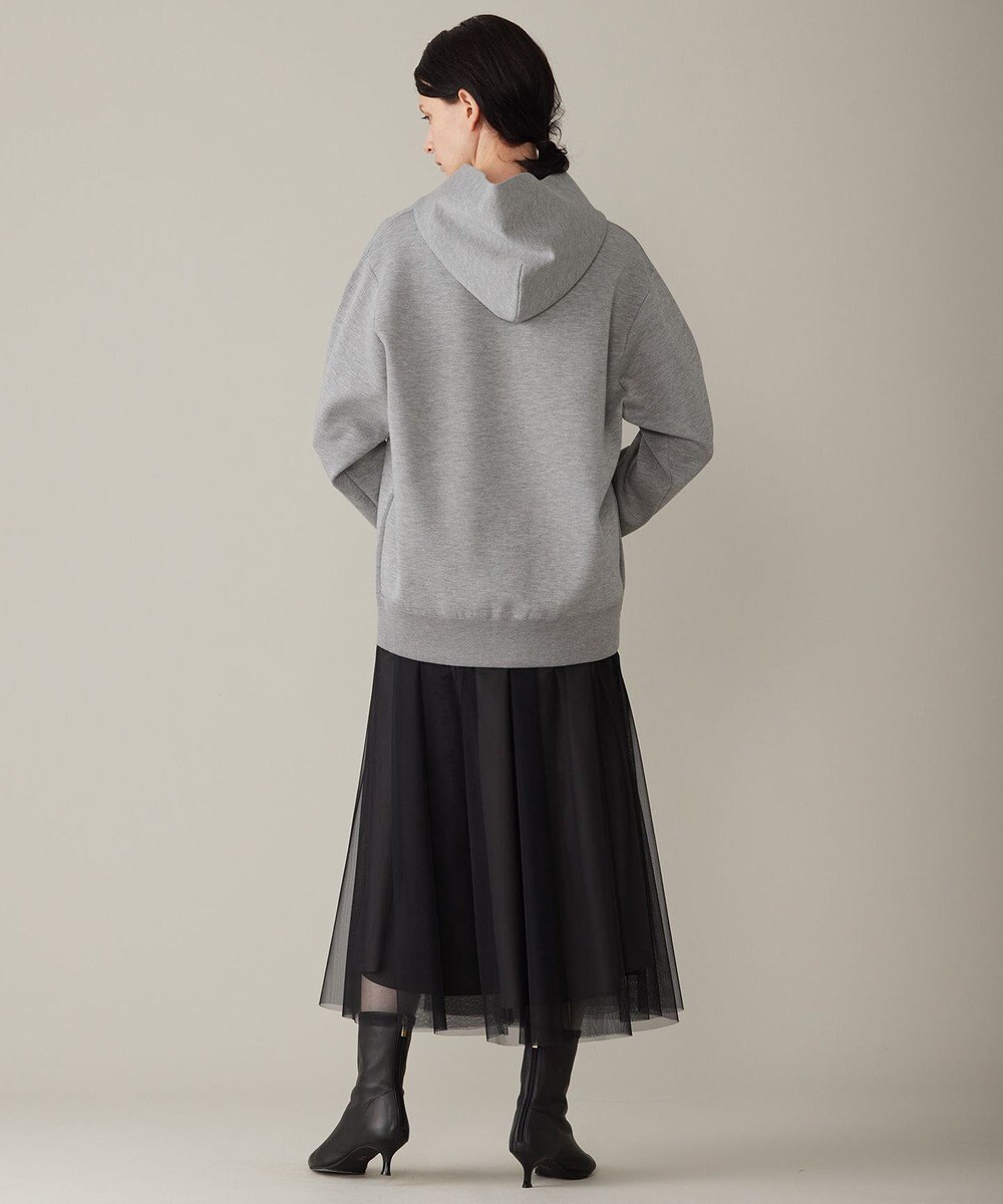 自由区 【洗える】シャイニースムースニット パーカー 