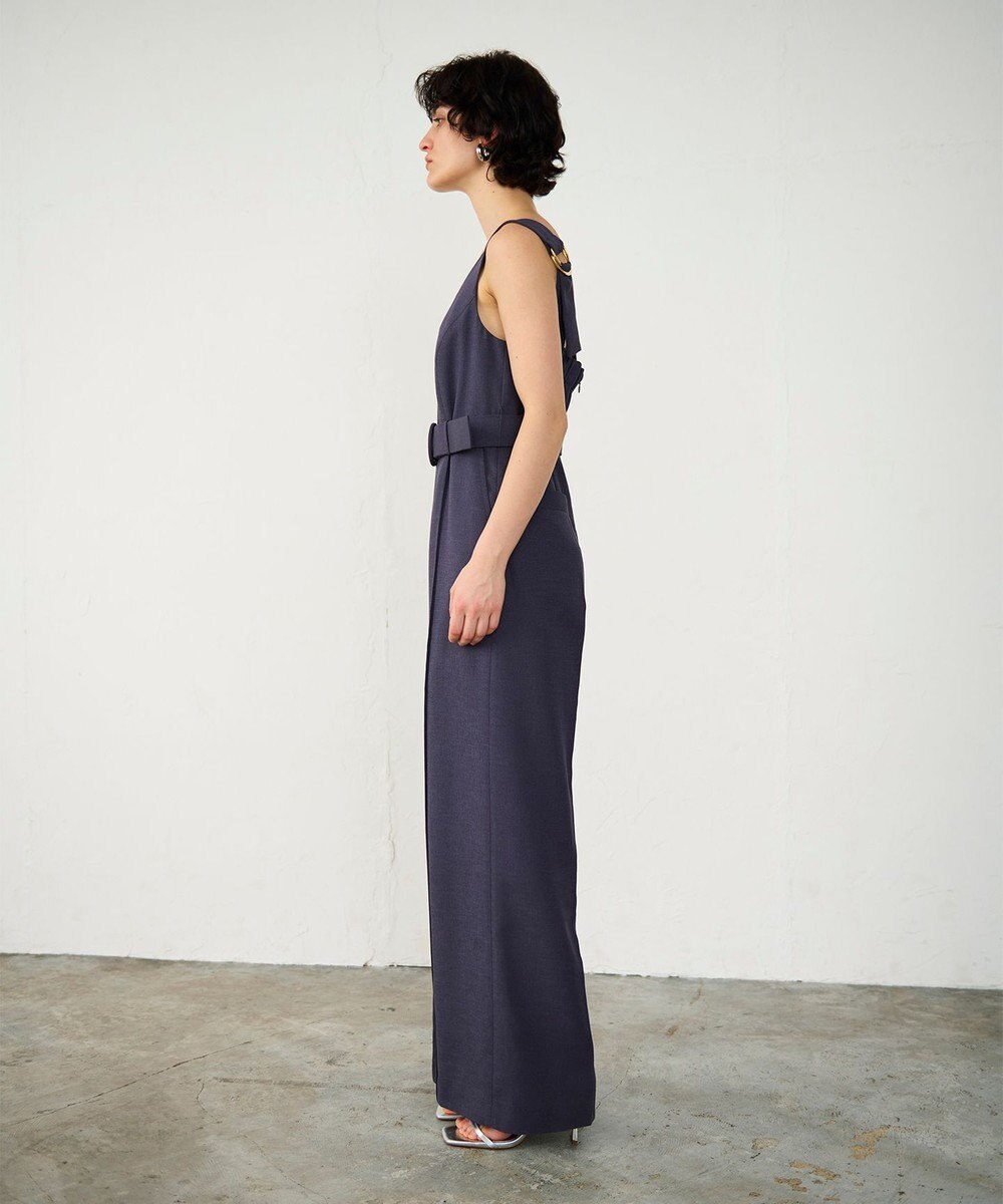 GRACE CONTINENTAL 麻調ベルトサロペット 