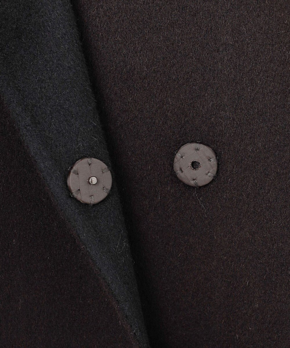 ICB ウールリバー ストール付きノーカラーコート 