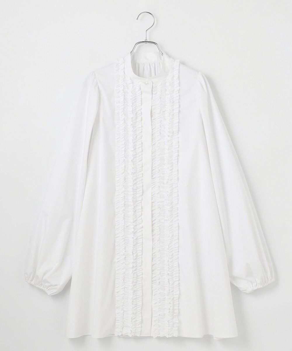 #Newans 【シワになりにくい/洗濯機可能】ロングフリルチュニック 