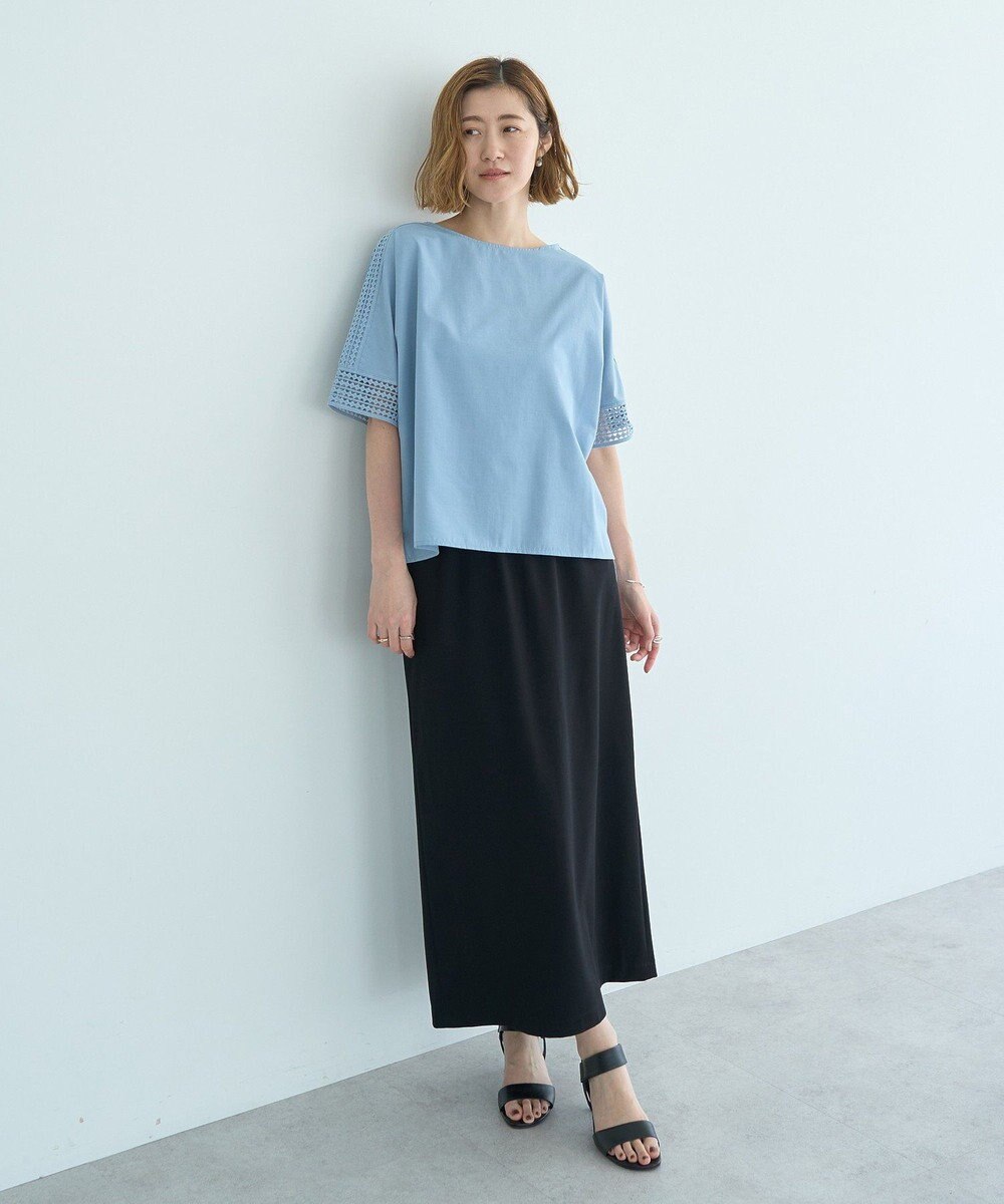 YECCA VECCA レースMIXドルマンブラウス 