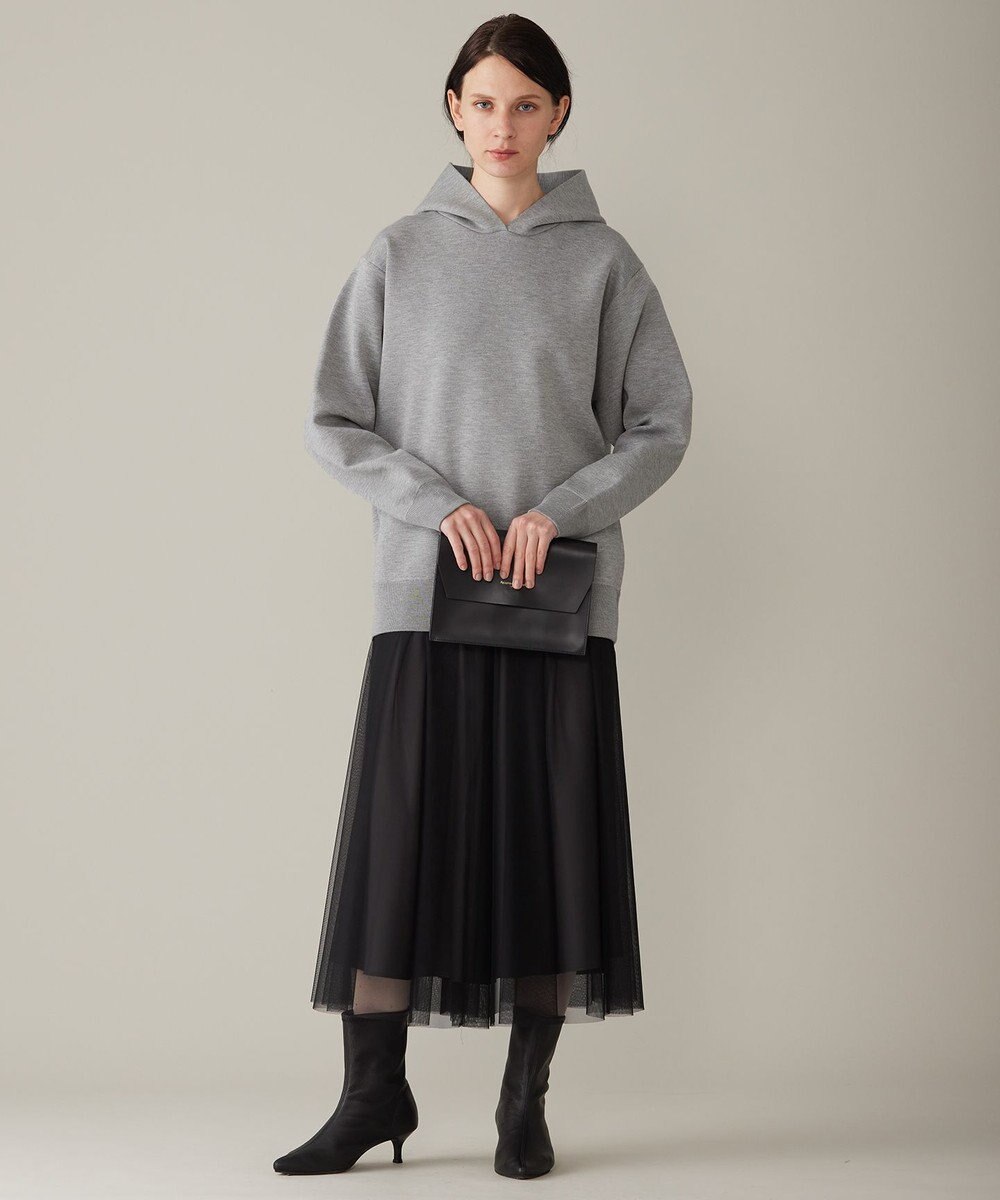 自由区 L 【洗える】シャイニースムースニット パーカー 