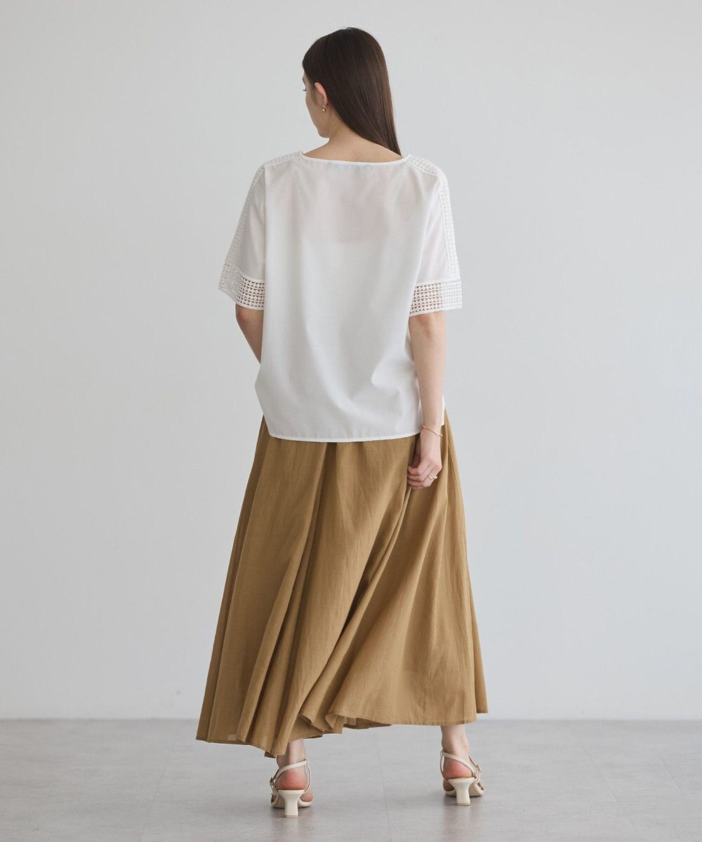 YECCA VECCA レースMIXドルマンブラウス 