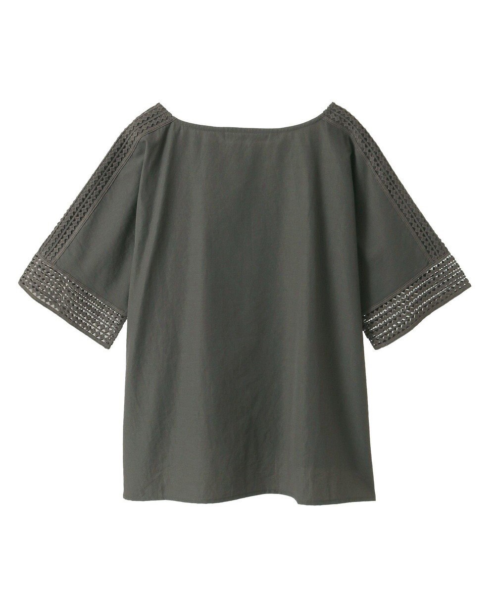 YECCA VECCA レースMIXドルマンブラウス 