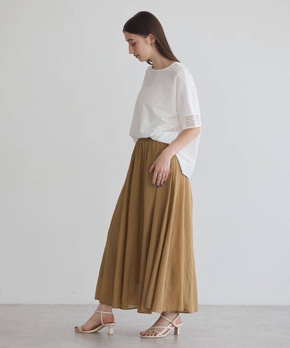 YECCA VECCA レースMIXドルマンブラウス 