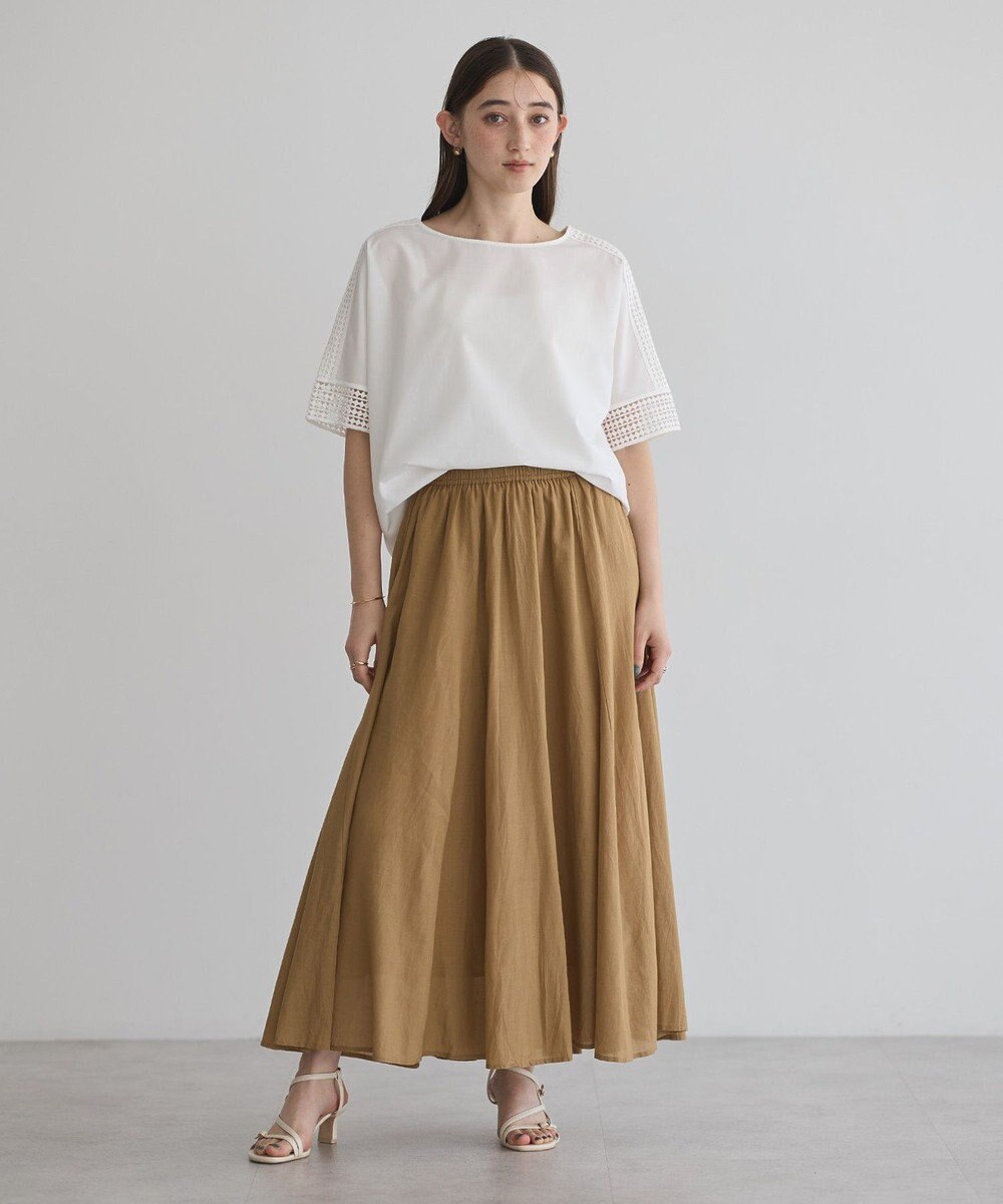 YECCA VECCA レースMIXドルマンブラウス 