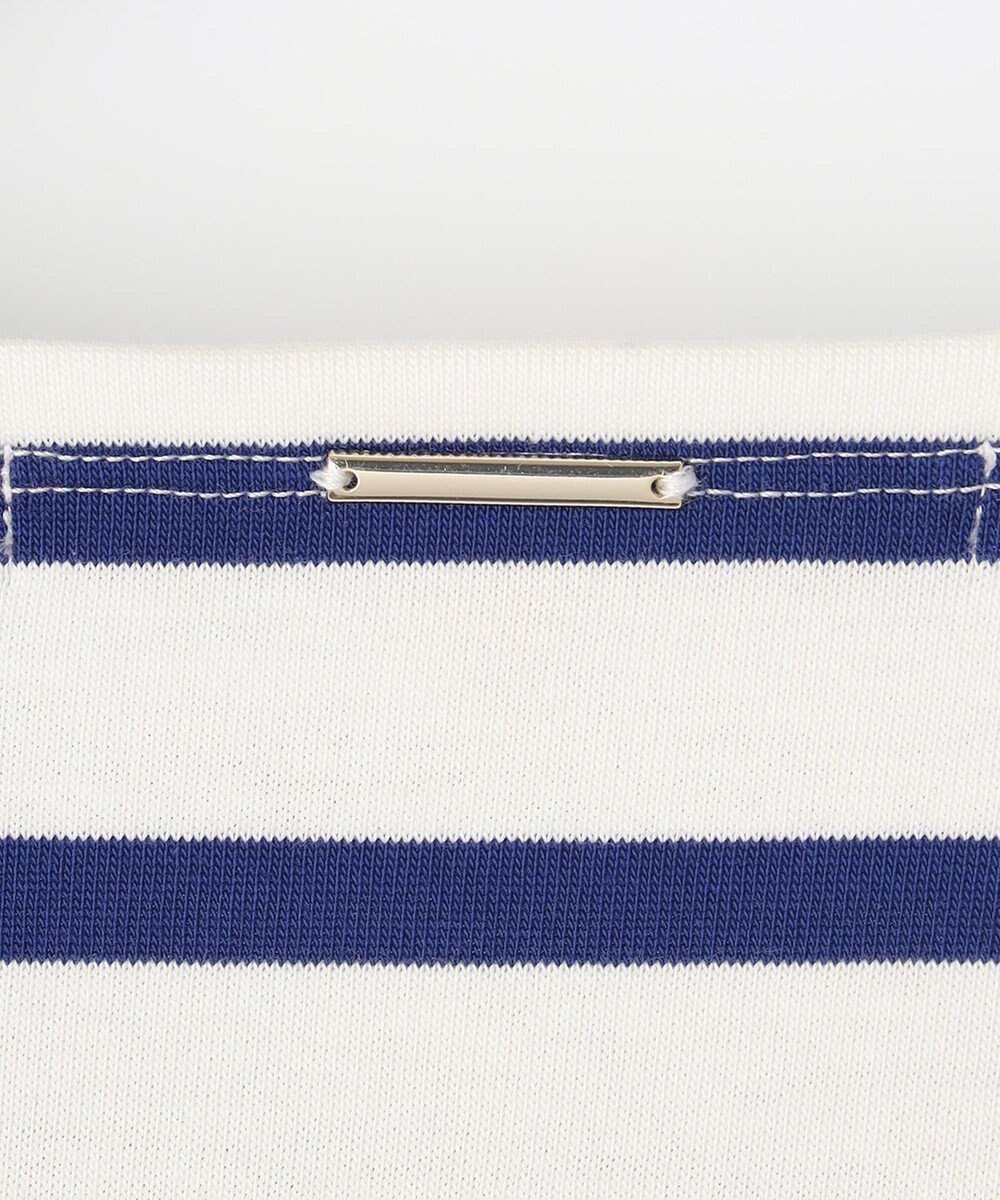 自由区 L 【洗える】コットンボーダー ボートネックカットソー 