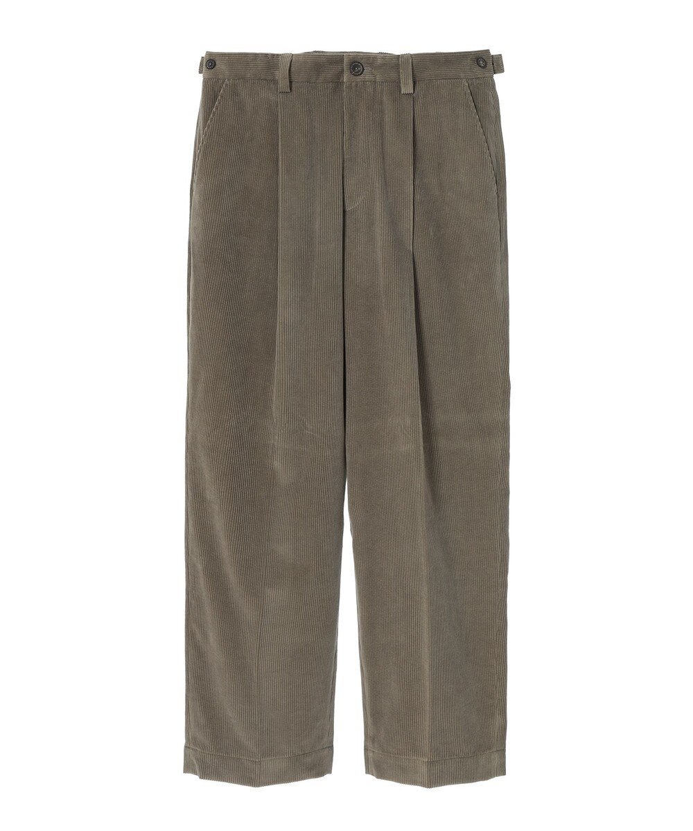 DAKS ソフトコーデュロイ ワイドレッグ ディーププリーツパンツ 